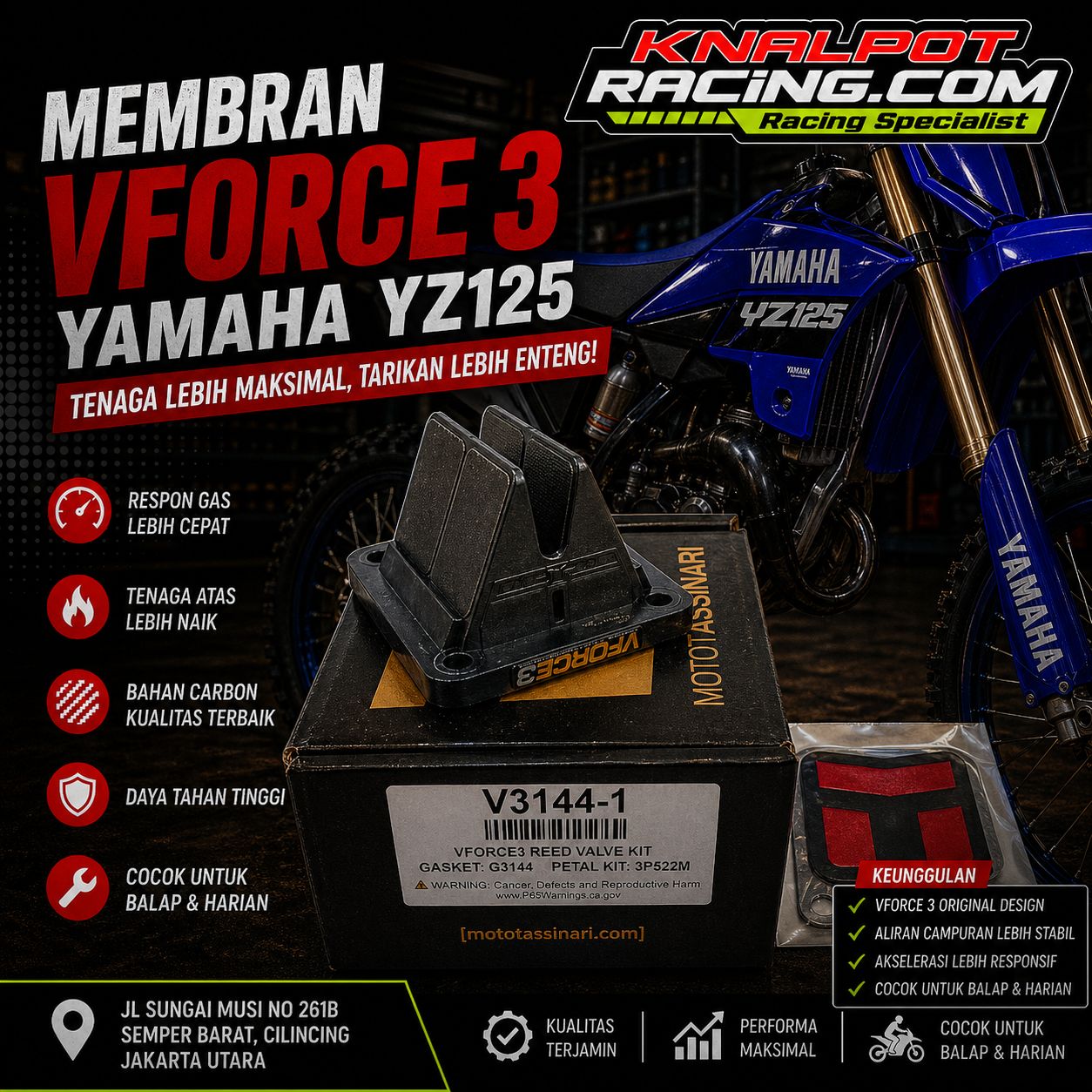 MEMBRAN VFORCE 3 YAMAHA RXZ 125Z TOUCH
