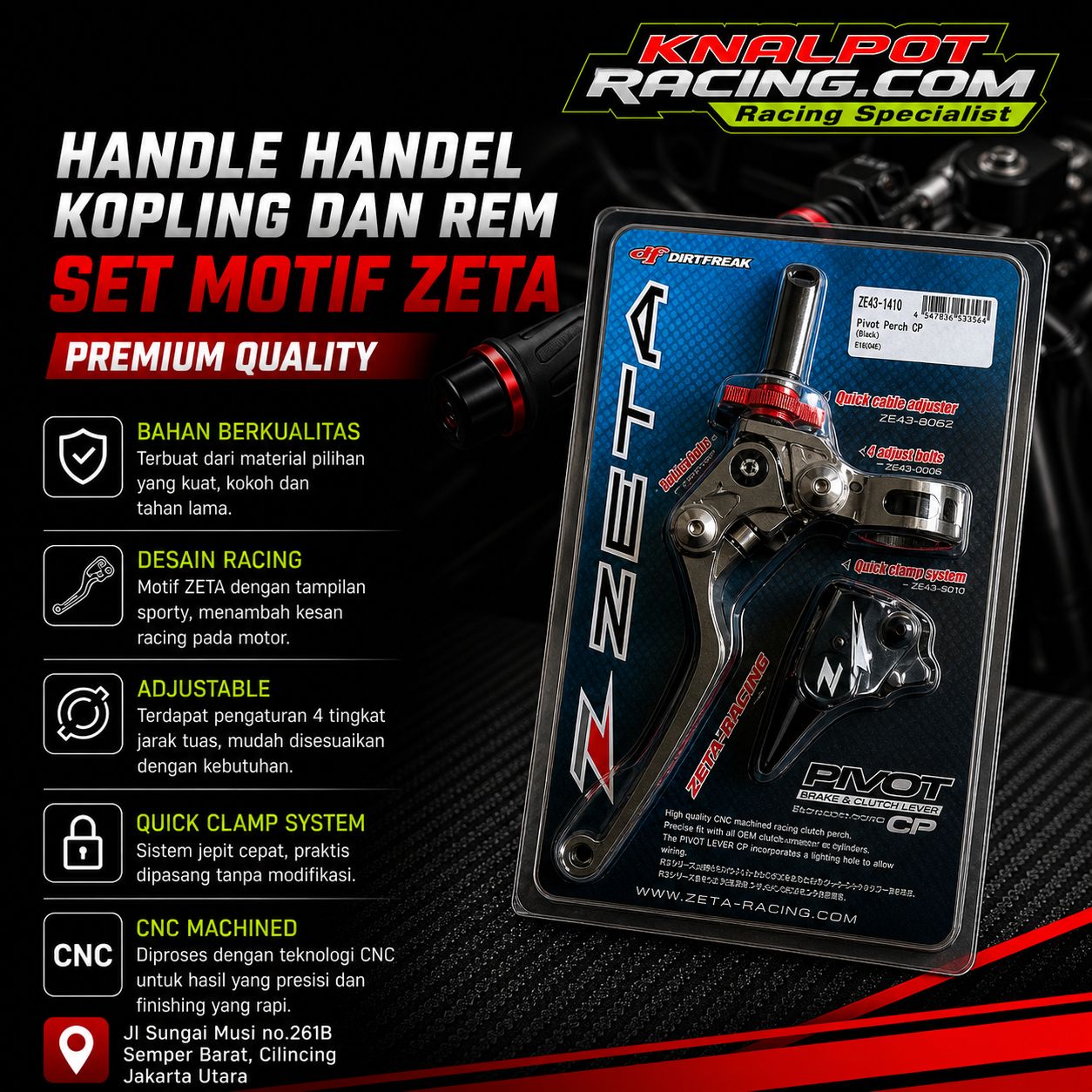 HANDLE HANDEL KOPLING DAN REM SET MOTIF ZETA