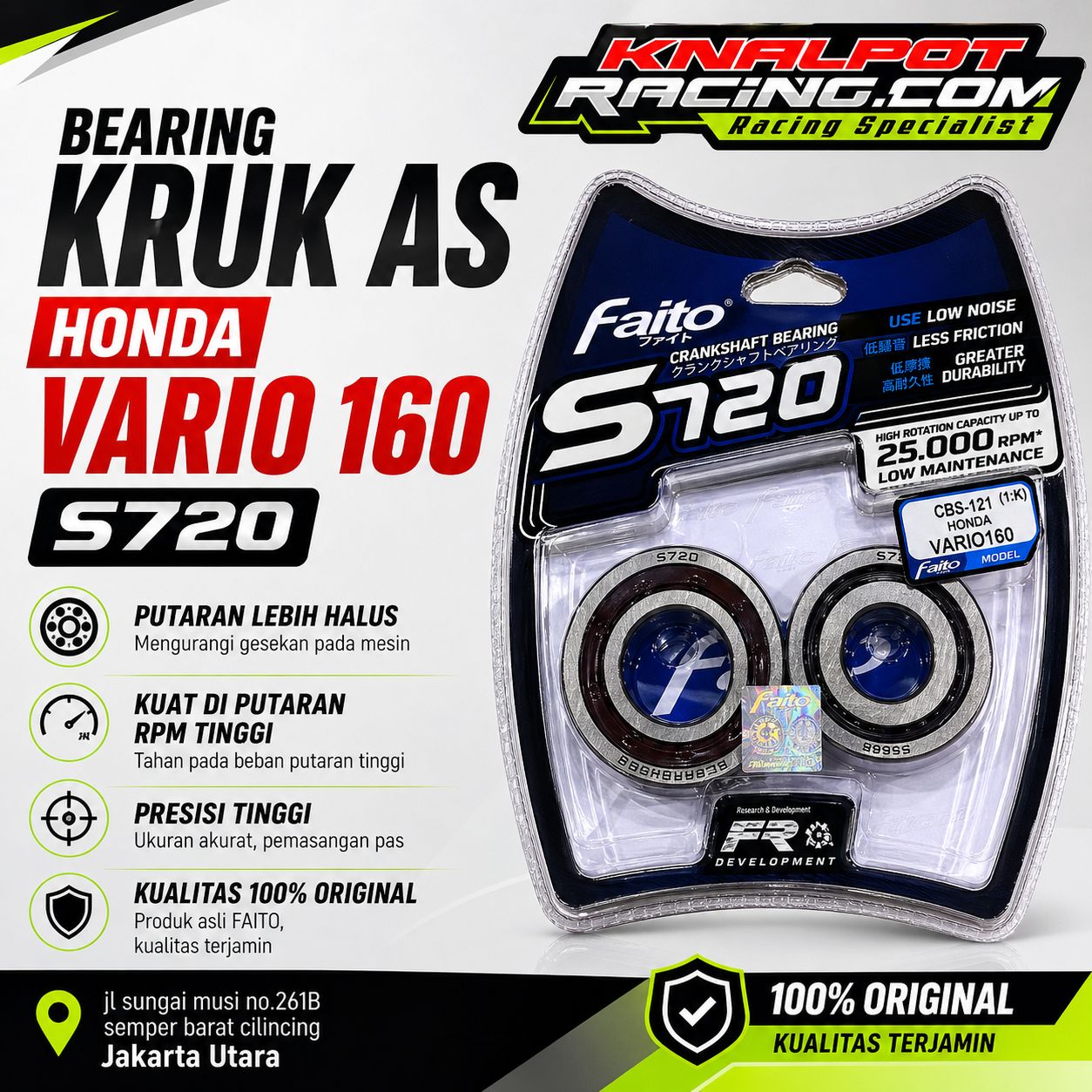 BEARING KRUK AS HONDA VARIO 160 S720