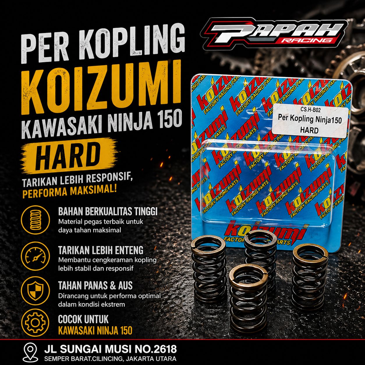 PER KOPLING KOIZUMI KAWASAKI NINJA 150 HARD