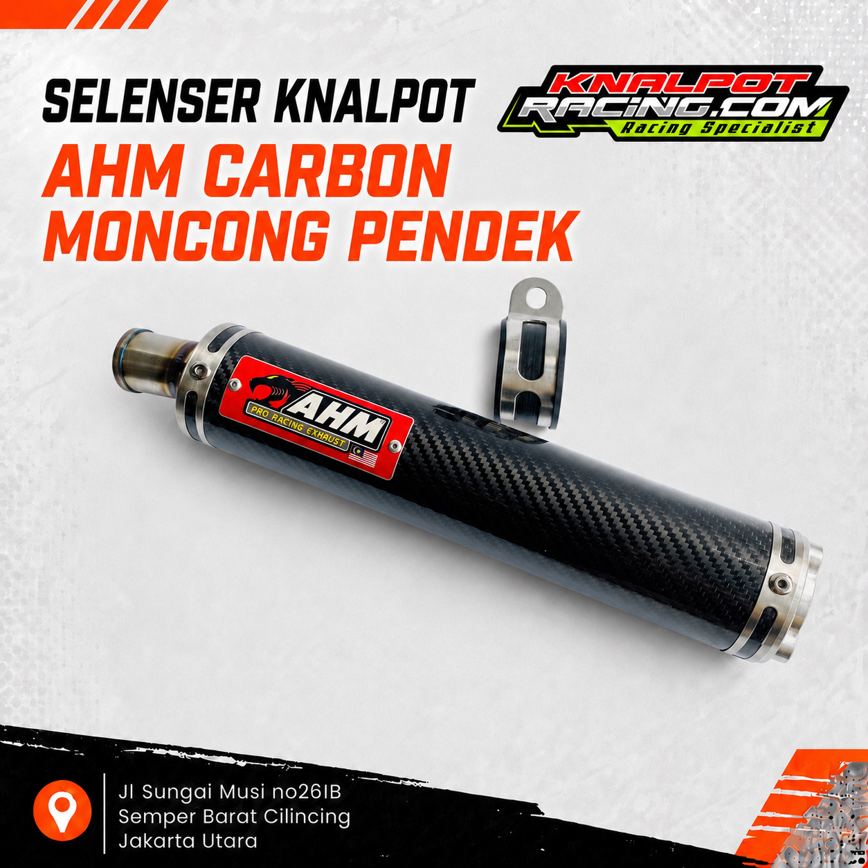SELENSER KNALPOT AHM CARBON MONCONG PENDEK